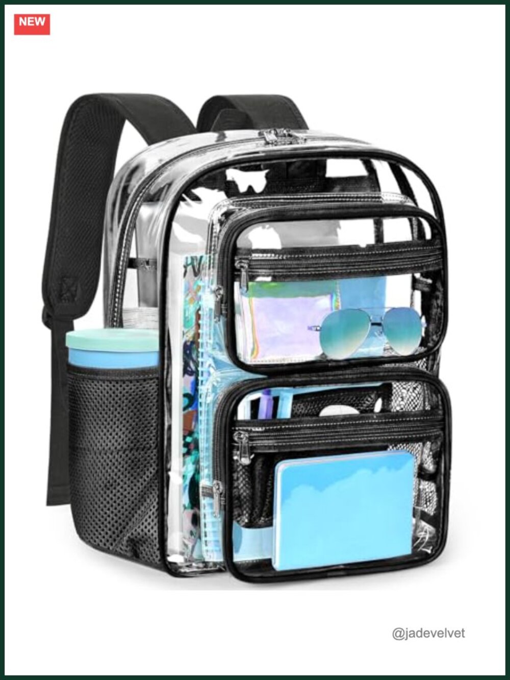 Heavy-Duty Clear Backpack for School and Work, Large Transparent Bag with